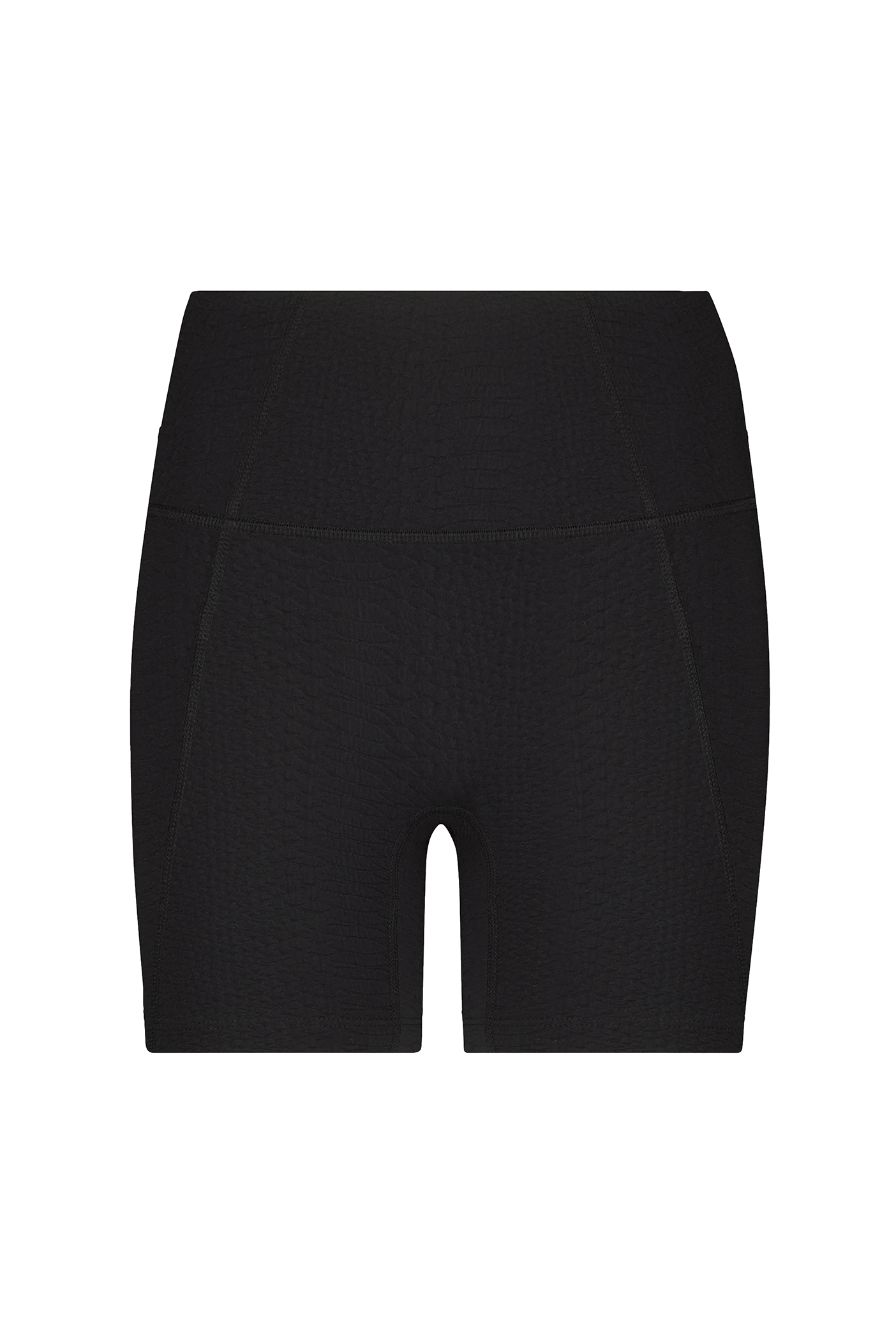 Black Biker Short with Textured Fabric