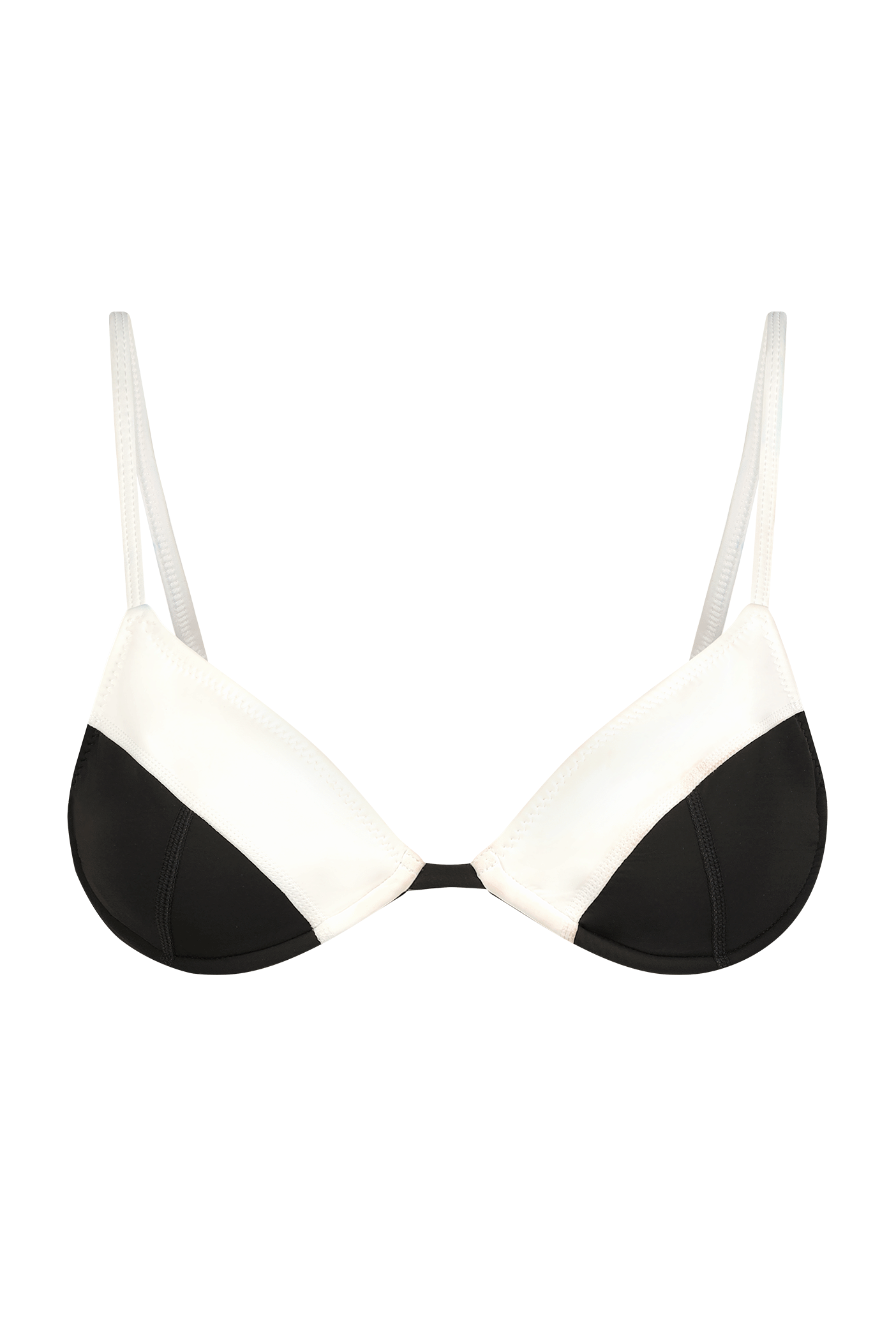 Black and White ColorBlock Bikini Top