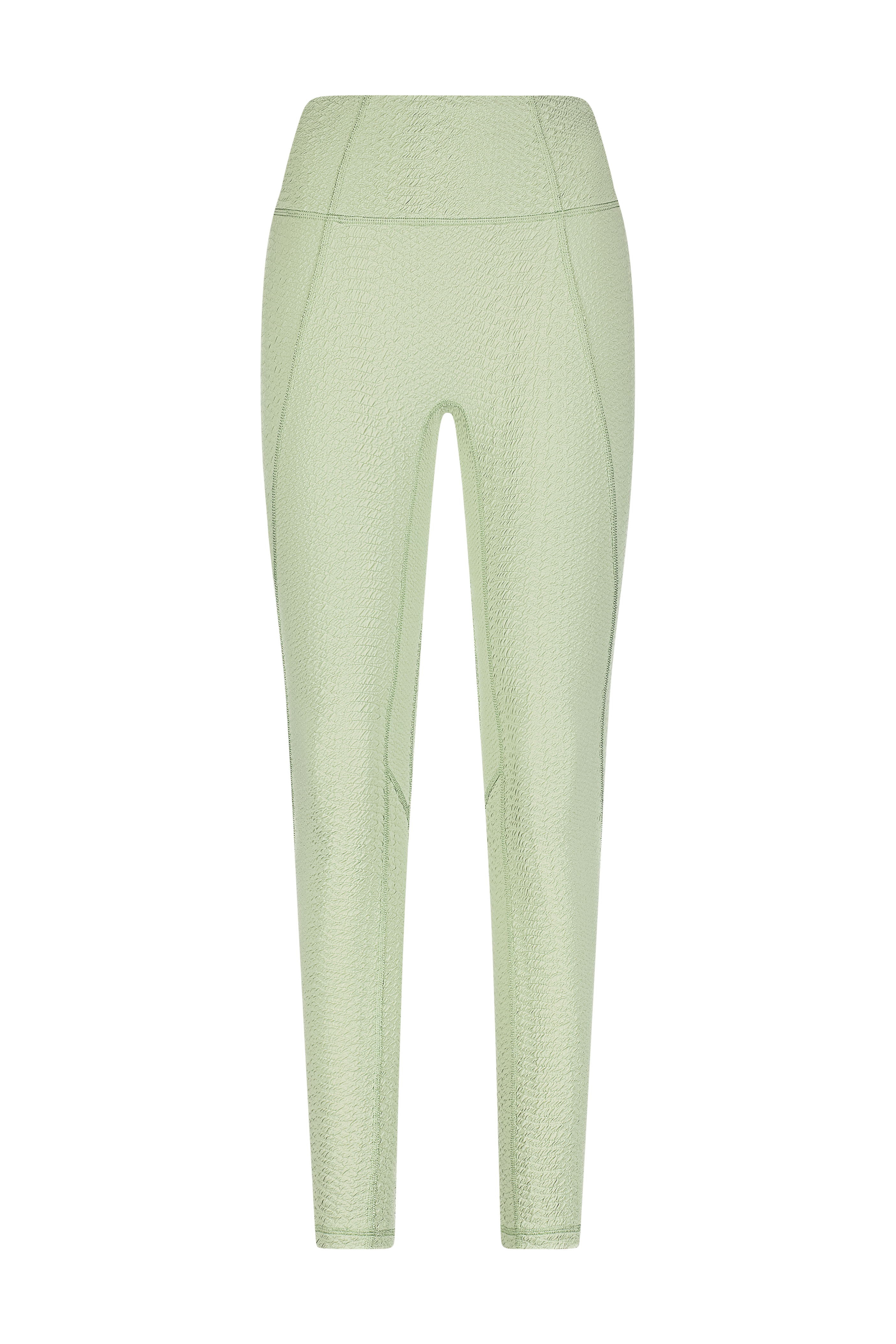 Jade Green Leggings in Faux Snakeskin Textured Fabric