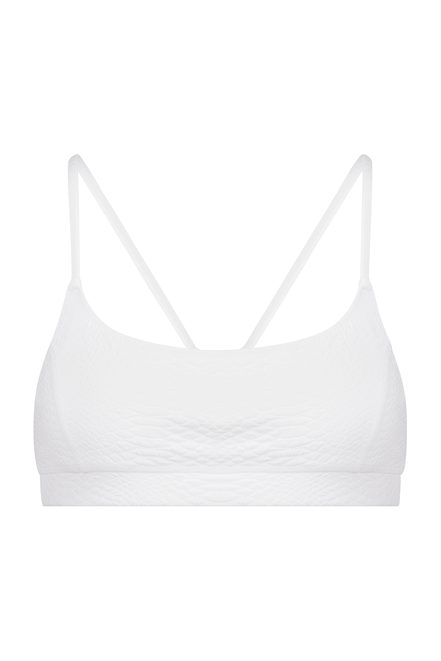 Textured White Sports Bra